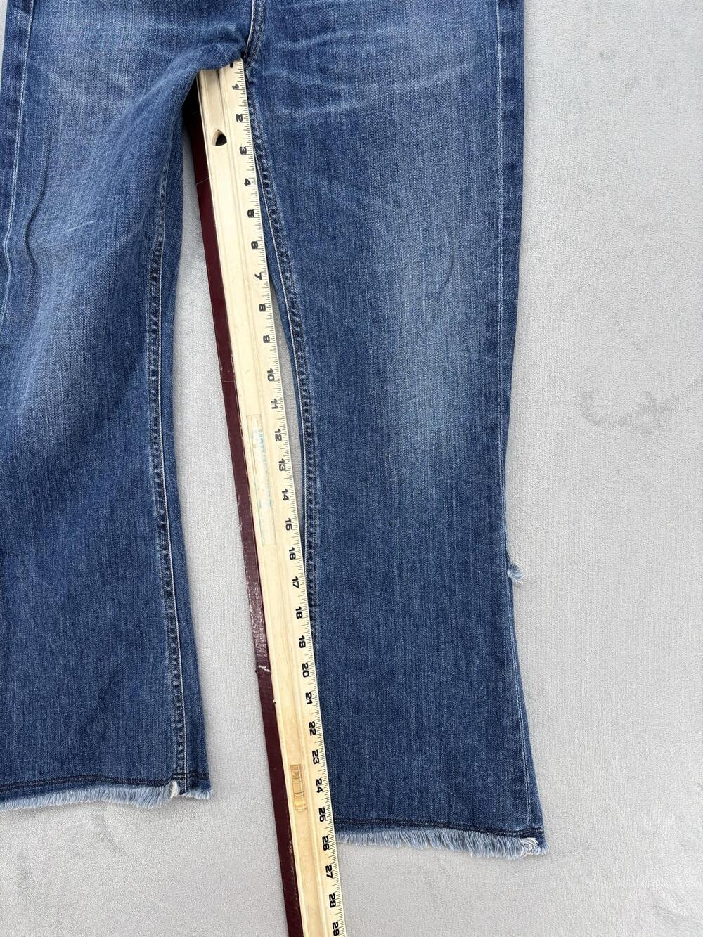 Citizens Of Humanity Pants Womens 28 Blue Drew Fray High Rise Cropped Flare Jean - Picture 9 of 12